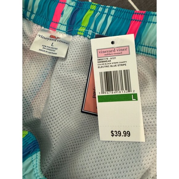 Brand new Boy's Vineyard Vines boys' striped Chappy Swim Trunks, size large - Picture 5 of 10